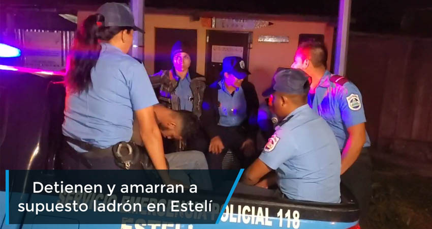 Detienen y amarran a supuesto ladrón en Estelí. El señalado tiene discapacidad auditiva