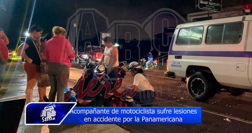 compañante de motociclista sufre lesiones en accidente por la Panamericana