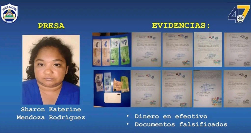 Sharon Katherine Mendoza Rodríguez fue presentada por la policía. Foto: Cortesía/Radio ABC Stereo