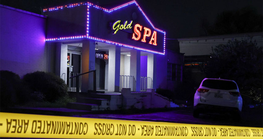 La sala de masajes Gold Spa, en Atlanta, una de las tres localizaciones donde se produjeron los tiroteos mortales. Foto: CHRISTOPHER ALUKA BERRY / REUTERS
