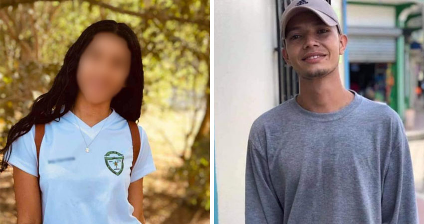 A la izquierda la víctima de iniciales I.H.C. y a la derecha Oscar Octavio Cornejo Blandón, presunto femicida. Fotos: Cortesía.