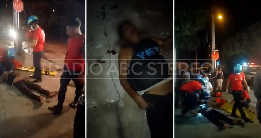 Lesionado fue trasladado por bomberos al hospital. Foto: Cortesía/Radio ABC Stereo