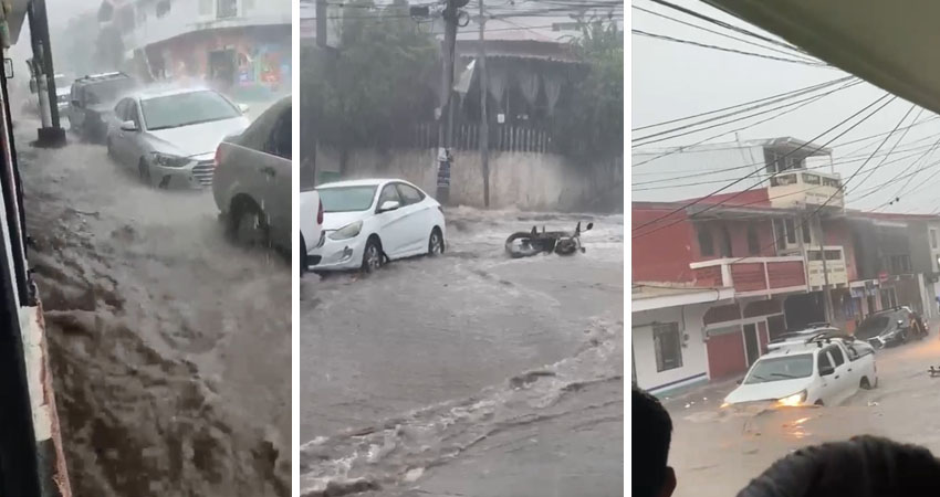 Torrencial aguacero en Matagalpa duró más de dos horas y causó afectaciones en el Instituto Central y anegaciones en calles y avenidas.