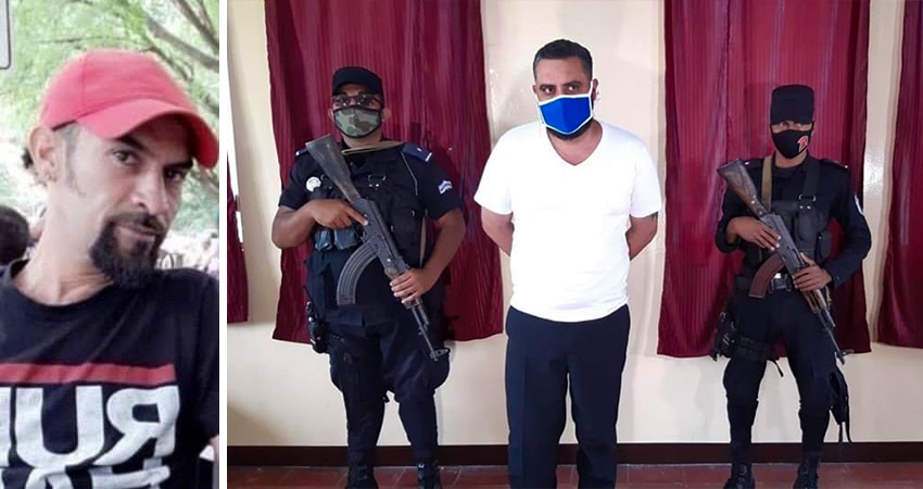 Abner Pineda fue presentado por la policía por "privarle la vida" a Jorge Luis Rugama Rizo. Foto: Cortesía