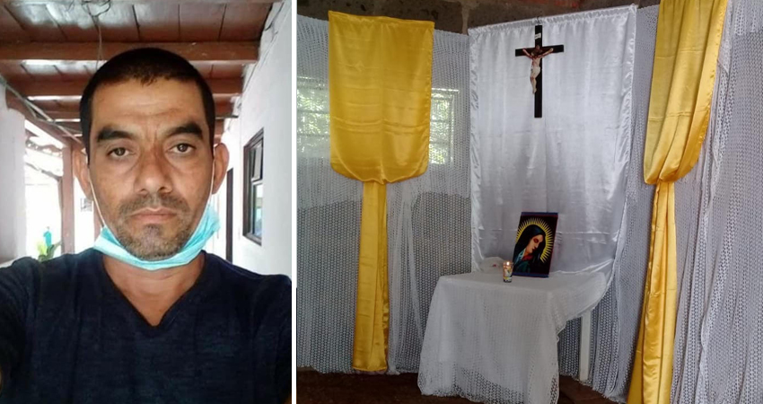 Olivar Zeledón falleció en México. En su casa prepararon un altar mientras logran repatriar su cadáver. Foto: Juan Fco. Dávila/Radio ABC Stereo