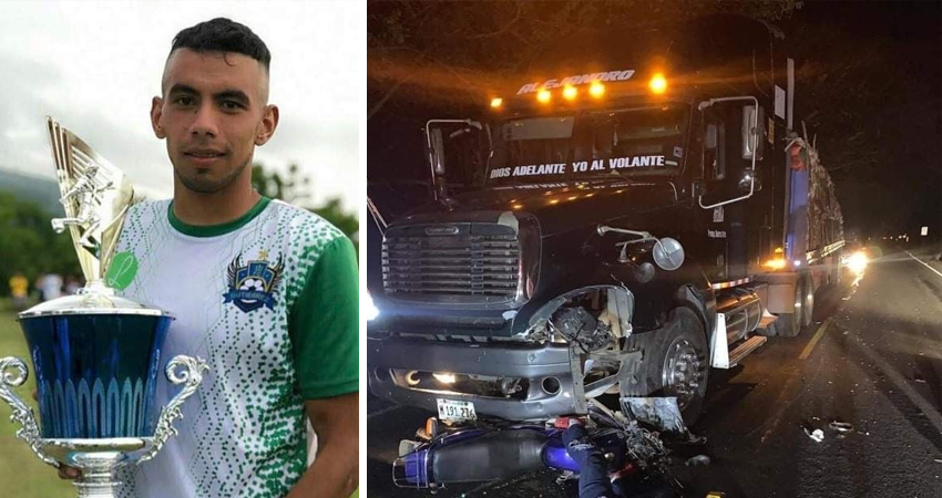 El joven futbolista conducía con dirección a su casa cuando sufrió el accidente. Foto: Cortesía