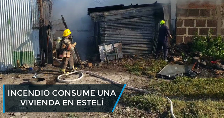 Voraz incendio deja una vivienda reducida a cenizas en barrio esteliano