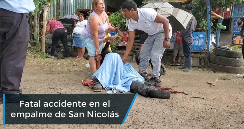 Fatal accidente en el empalme de San Nicolás, Estelí