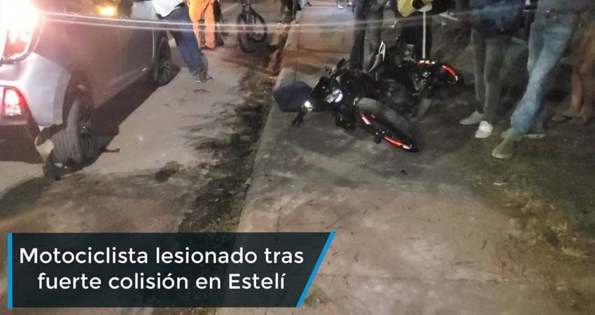 Motociclista lesionado tras fuerte colisión en Estelí