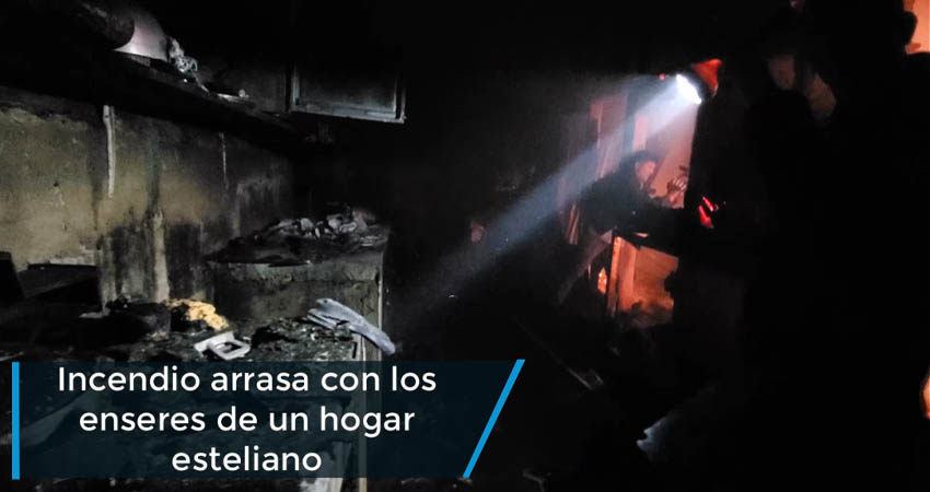 Incendio arrasa con los enseres de un hogar esteliano