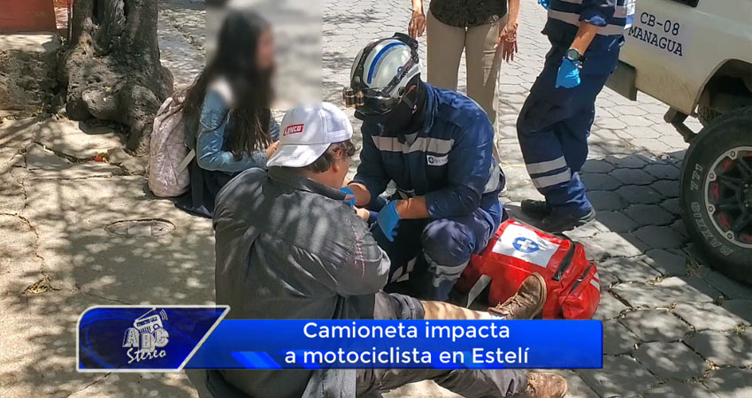 Camioneta impacta a motociclista en Estelí