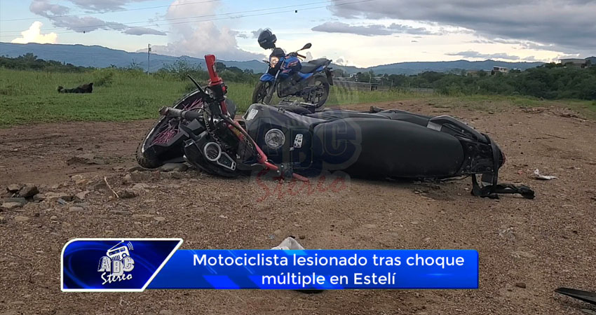 Motociclista lesionado tras choque múltiple