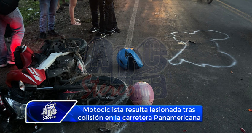 Motociclista resulta lesionada tras colisión en la carretera Panamericana