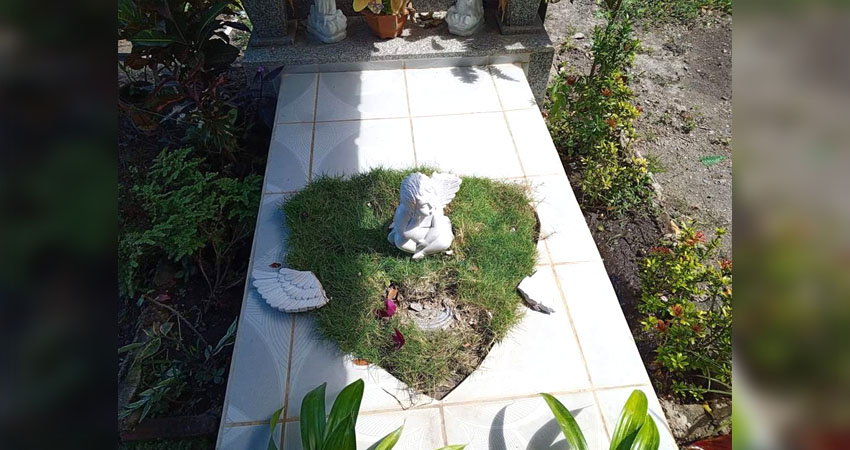 Daños y perjuicios en el cementerio de Palacaguina. Foto: Cortesía/Radio ABC Stereo
