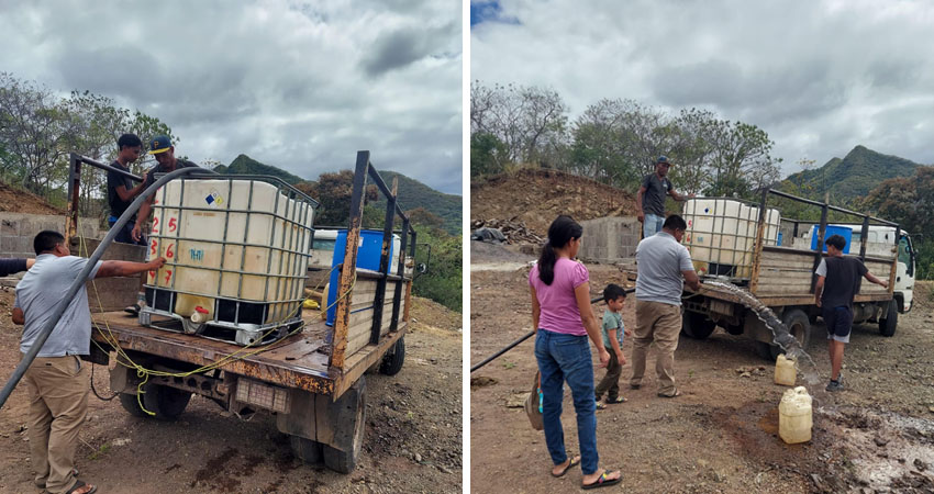 Productor regalando agua en barrios de Somoto. Foto: Cortesía/Radio ABC Stereo