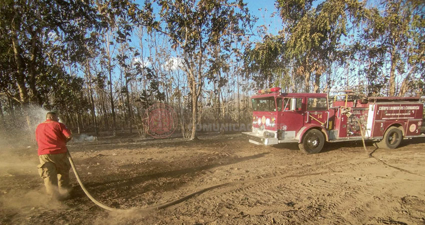 Bomberos sofocan incendio forestal en Chinandega. Foto: Benemérito Cuerpo de Bomberos