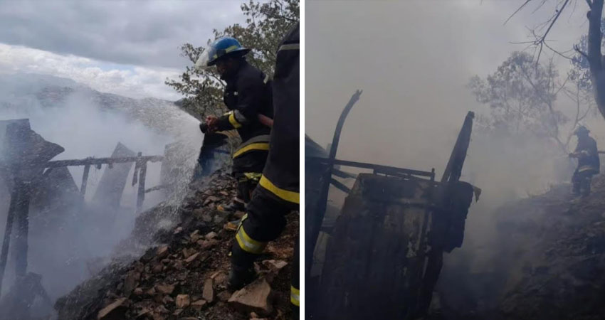 Incendio arrasa con vivienda en San Ramón, Matagalpa. Foto: Cortesía/Radio ABC Stereo