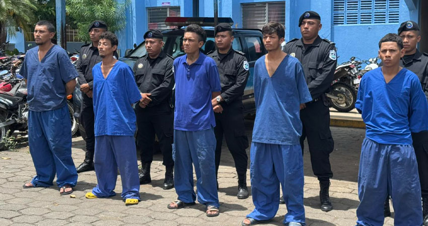Varios detenidos en Chinandega. Foto: Cortesía
