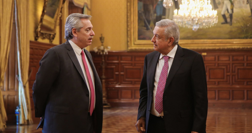 El presidente de Argentina, Alberto Fernández con su homólogo de México, Andrés Manuel López Obrador. Foto: Cortesía.