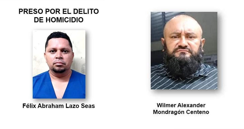 Los detenidos son Félix Abraham Lazo Zeas y Wilmer Alexander Mondragón Centeno. Foto: Cortesía