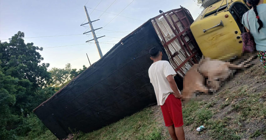 Accidente de tránsito en la carretera hacia  Malpaisillo, León. Foto: Cortesía/Radio ABC Stereo