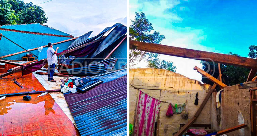 Fuertes vientos levantaron el techo de una casa.  Foto: Cortesía/Radio ABC Stereo