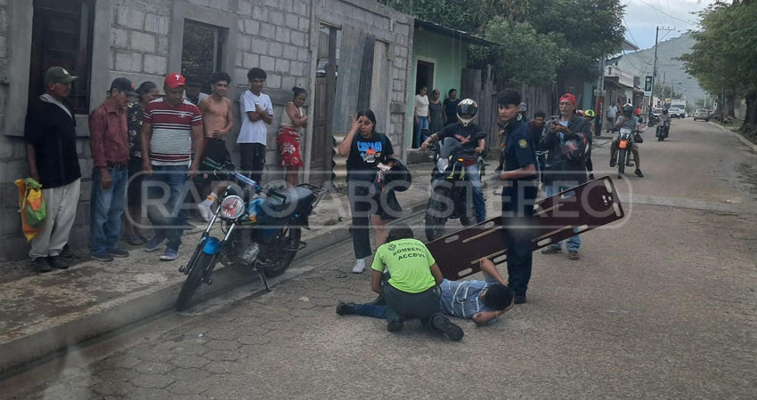 El lesionado fue atendido por Bomberos Voluntarios de Ocotal. Foto: Cortesía/Radio ABC Stereo
