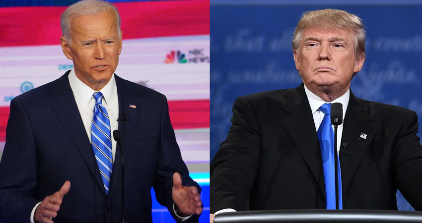 Joe Biden y Donald Trump durante el primer debate presidencial. Foto: Election Central