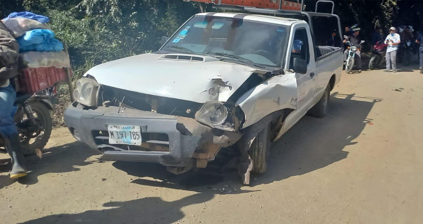 Camioneta involucrada en el accidente de El Jícaro. Foto: Cortesía / Radio ABC Stereo